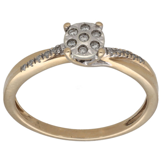 9ct Gold 0.10ct Diamond Dress/Cocktail Ring Size M
