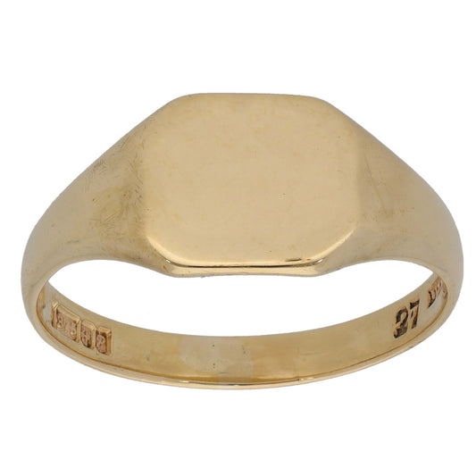 9ct Gold Plain Signet Ring Size Z+2