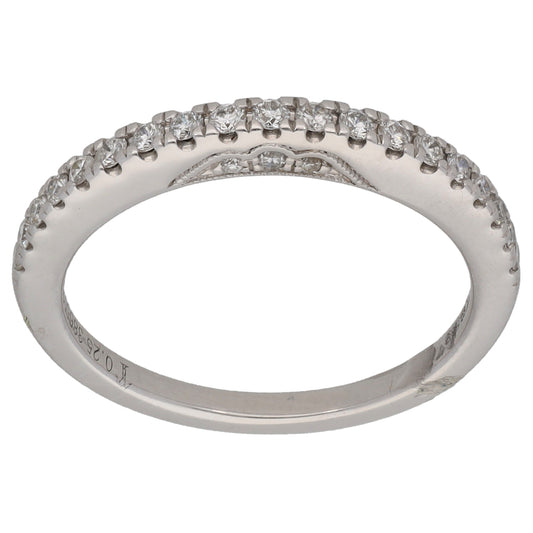 18ct White Gold 0.25ct Diamond Half Eternity Ring Size M