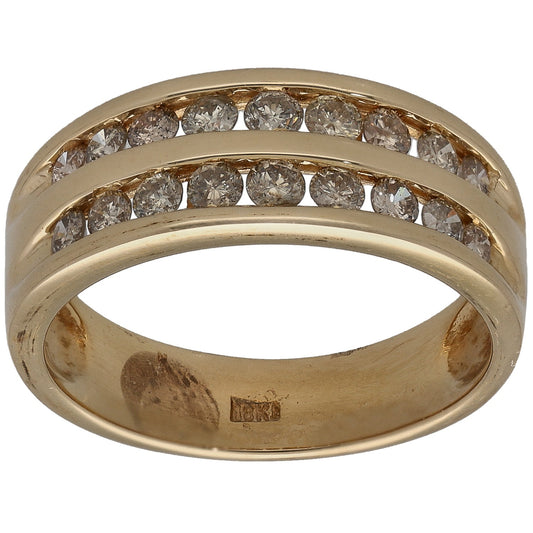 18ct Gold 0.72ct Diamond Half Eternity Ring Size O