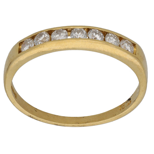9ct Gold 0.35ct Diamond Half Eternity Ring Size K