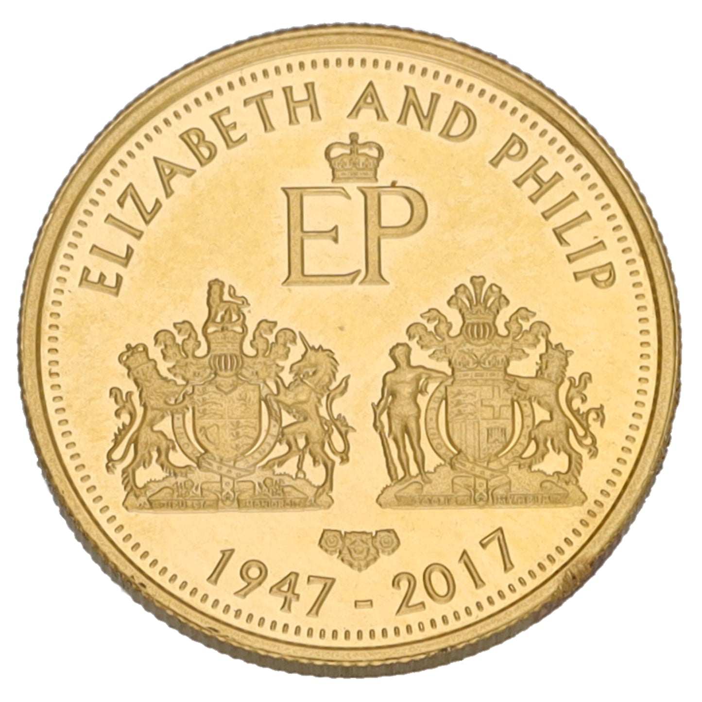22ct Gold Elizabeth & Phillip Quarter Sovereign Coin 2017