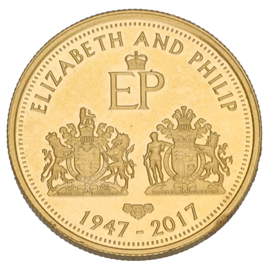 22ct Gold Elizabeth & Phillip Quarter Sovereign Coin 2017