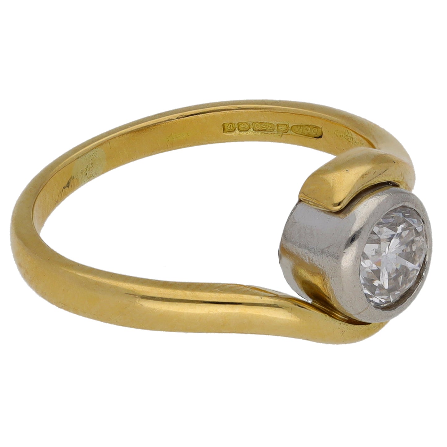 18ct Gold 0.60ct Diamond Solitaire Ring Size K