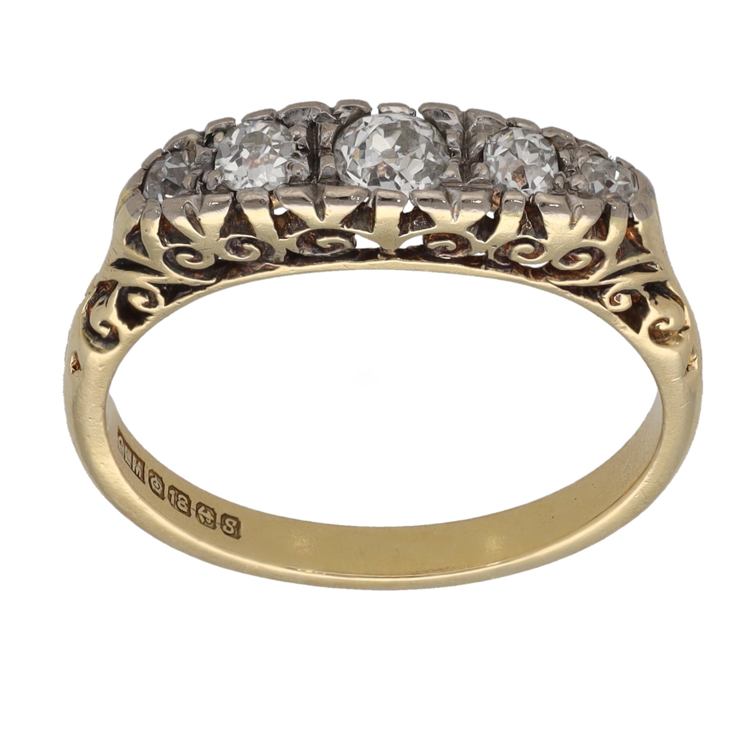 18ct Gold 0.24ct Diamond Half Eternity Ring Size N
