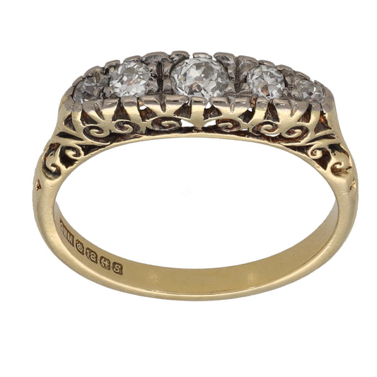 18ct Gold 0.24ct Diamond Half Eternity Ring Size N