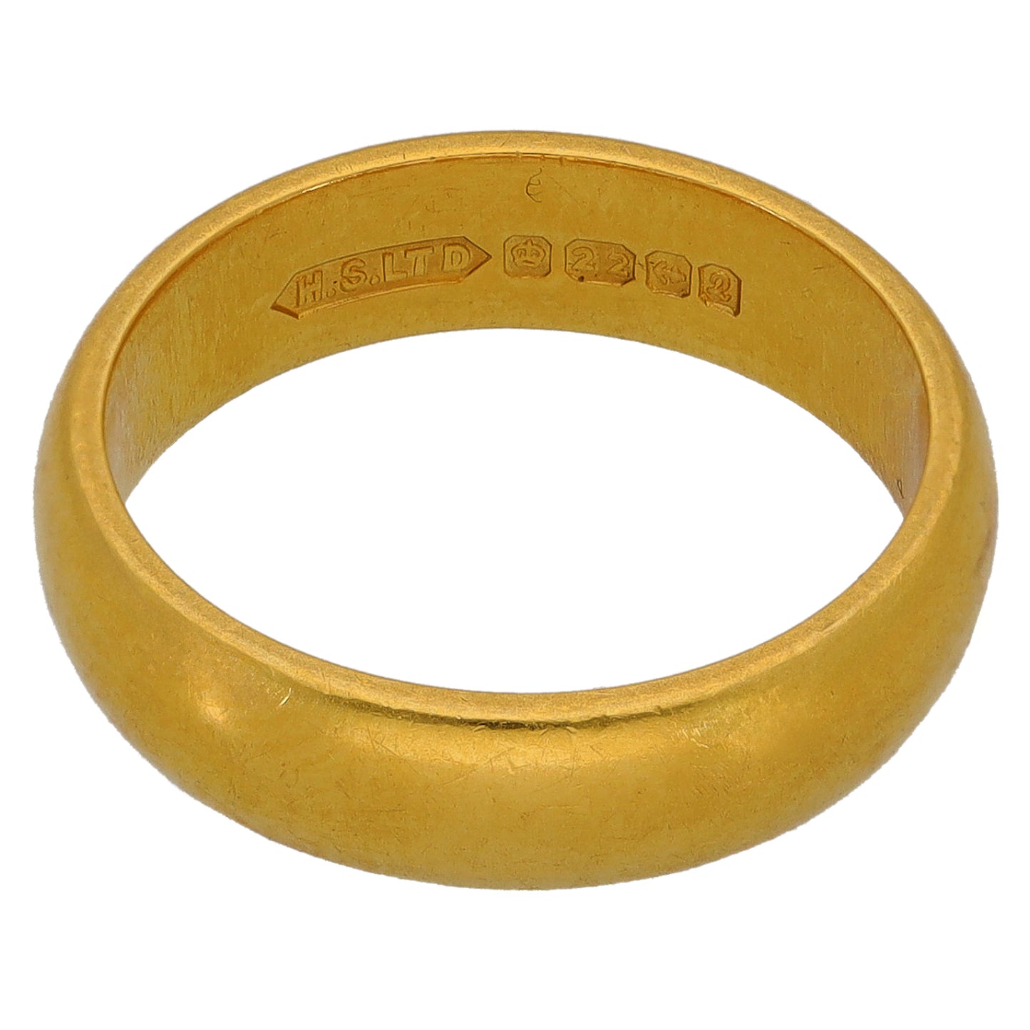 22ct Gold Plain Wedding Ring Size L