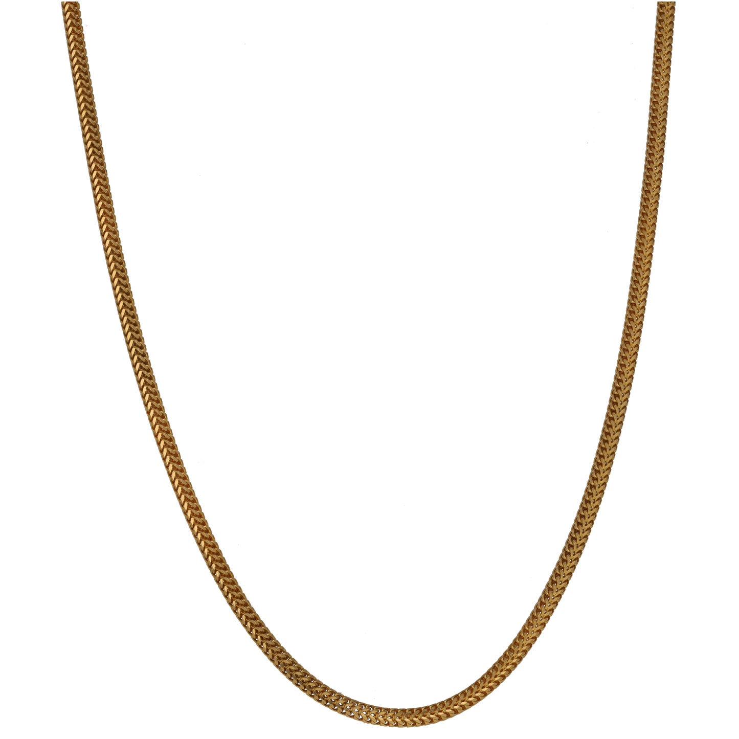 Gold rope chain necklace, 26 in length