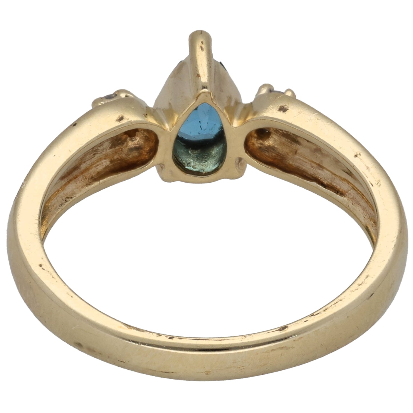 9ct Gold Topaz & 0.02ct Round Diamond Single Stone Ring With Accents Size N