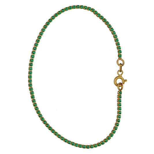 New 22ct Gold Green Cubic Zirconia Bracelet
