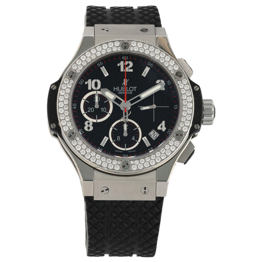 Hublot Big Bang 342.SX.130.RX.114. black dial with sub dials in stainless steel case with black rubber bracelet