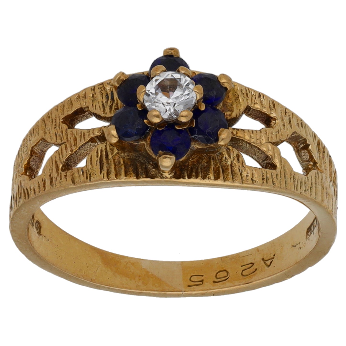 9ct Gold Imitation Gems Cluster Ring Size M