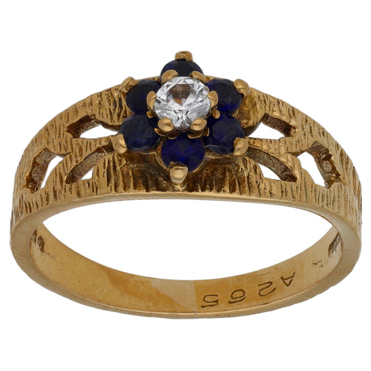 9ct Gold Imitation Gems Cluster Ring Size M