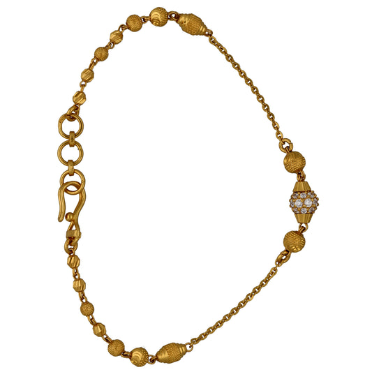 New 22ct Gold Beaded Station Bracelet