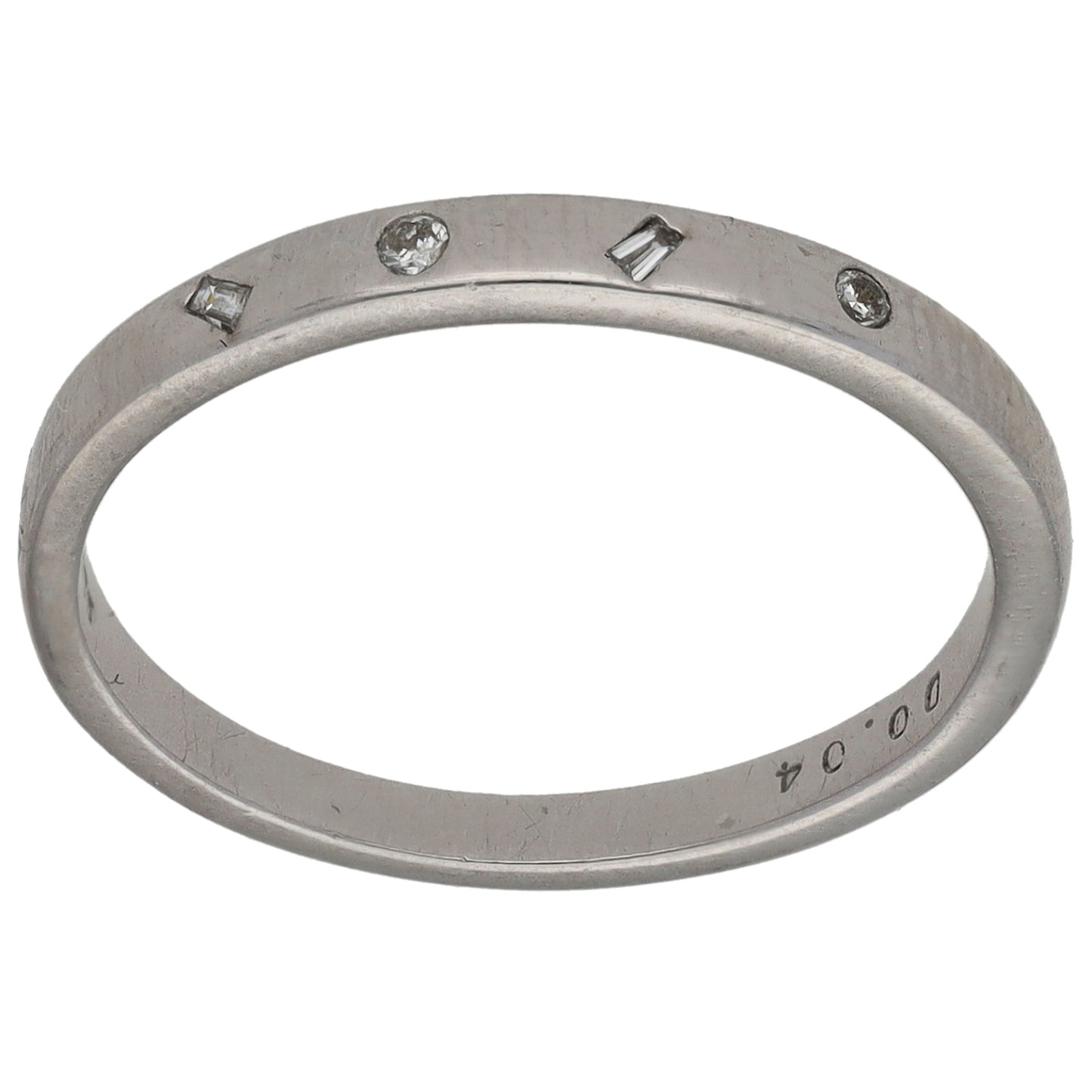 18ct White Gold 0.04ct Diamond Wedding Ring Size O