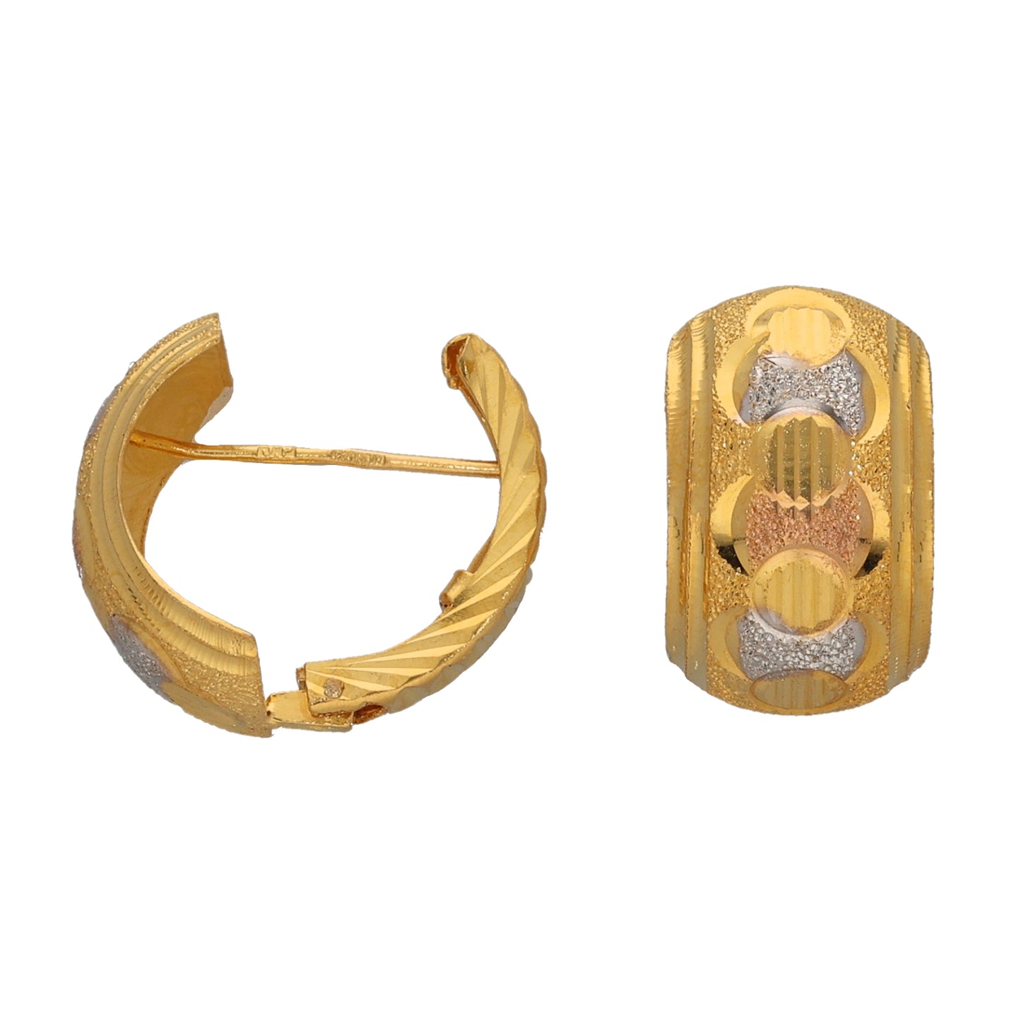 22ct Tri-Colour Gold Dress/Cocktail Earrings