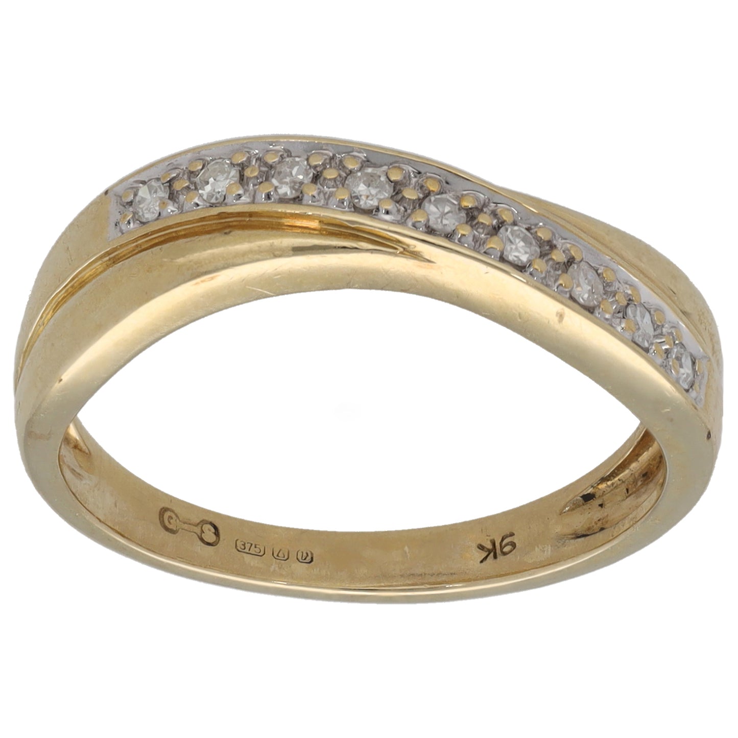 9ct Gold 0.09ct Diamond Half Eternity Ring Size M