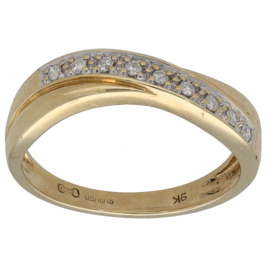 9ct Gold 0.09ct Diamond Half Eternity Ring Size M