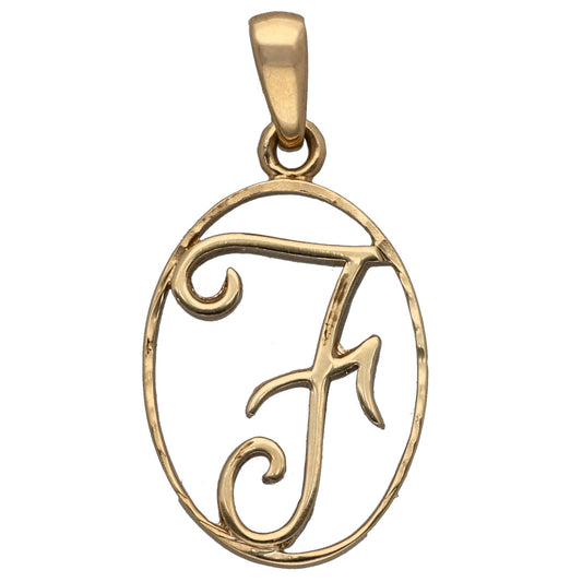 9ct Gold Initial 'F' Pendant