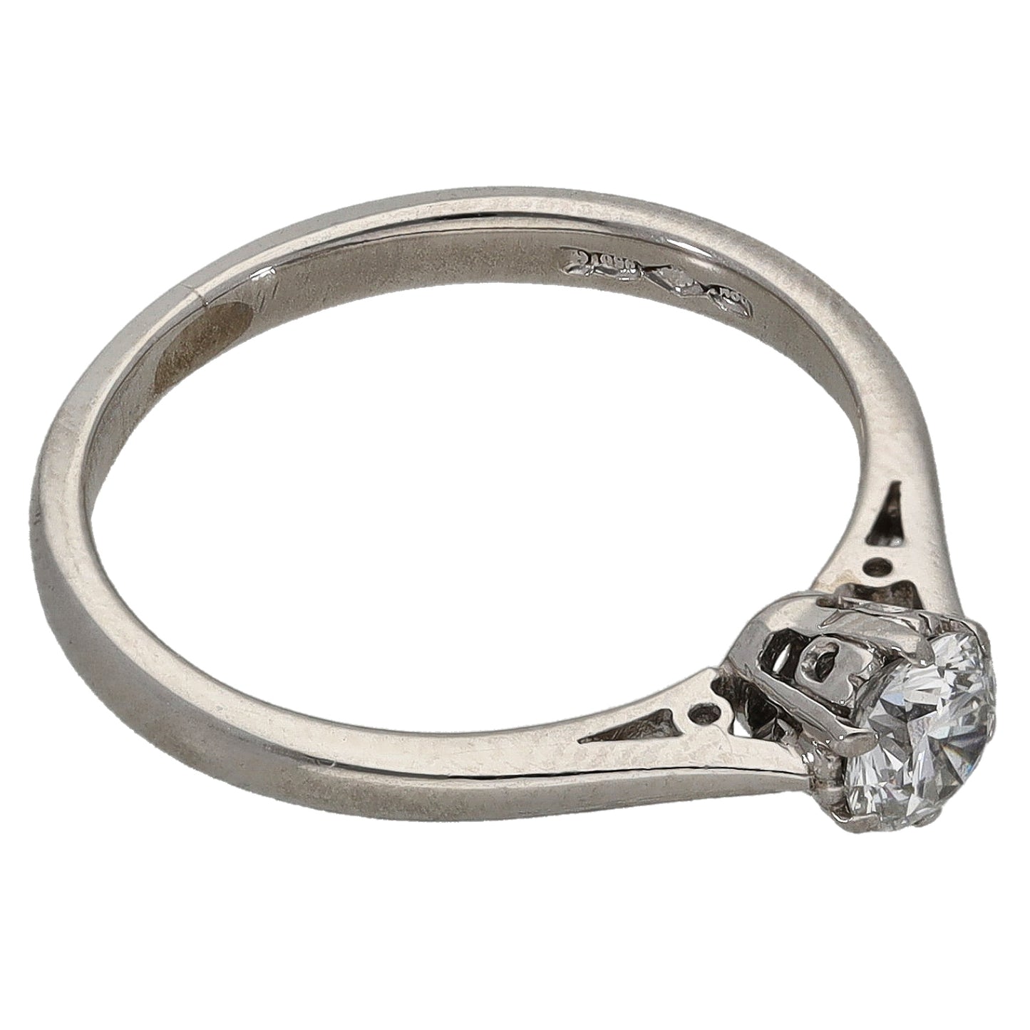 Platinum 0.33ct Diamond Solitaire Ring Size K