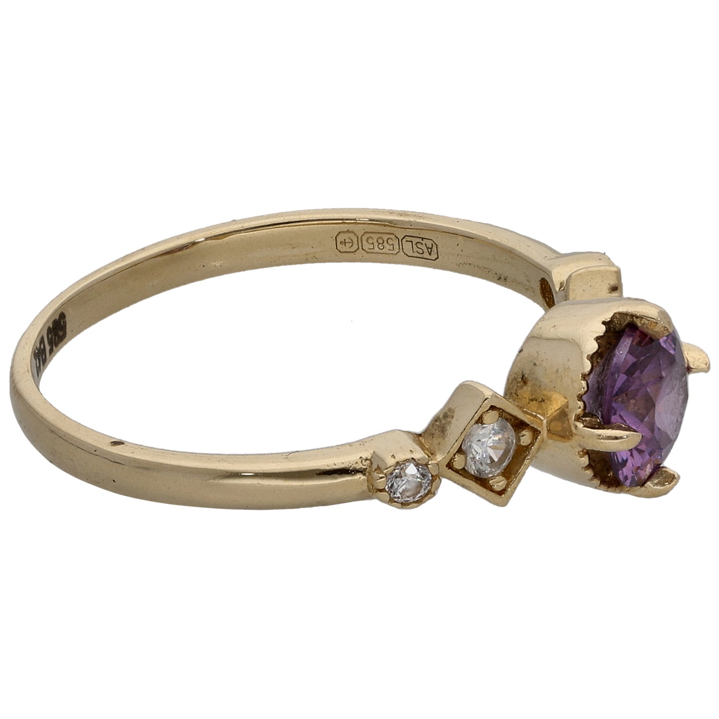 14ct Gold Cubic Zirconia Dress/Cocktail Ring Size M