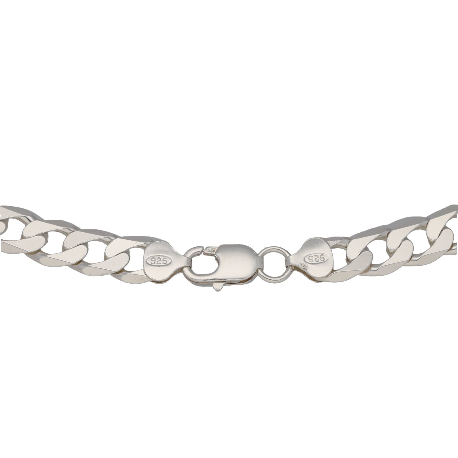 Sterling silver curb chain necklace with clasp and stamped 925 tag