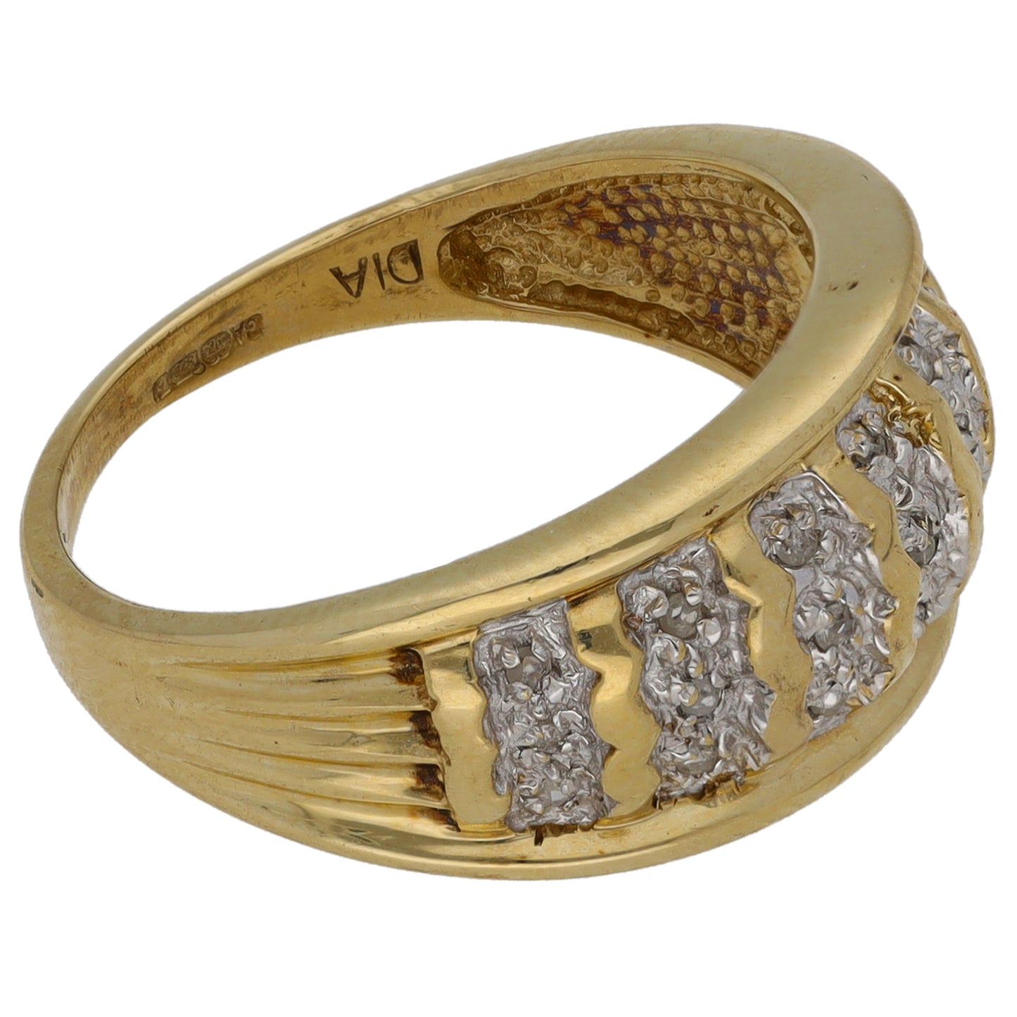 9ct Gold 0.0525ct Diamond Dress/Cocktail Ring Size N