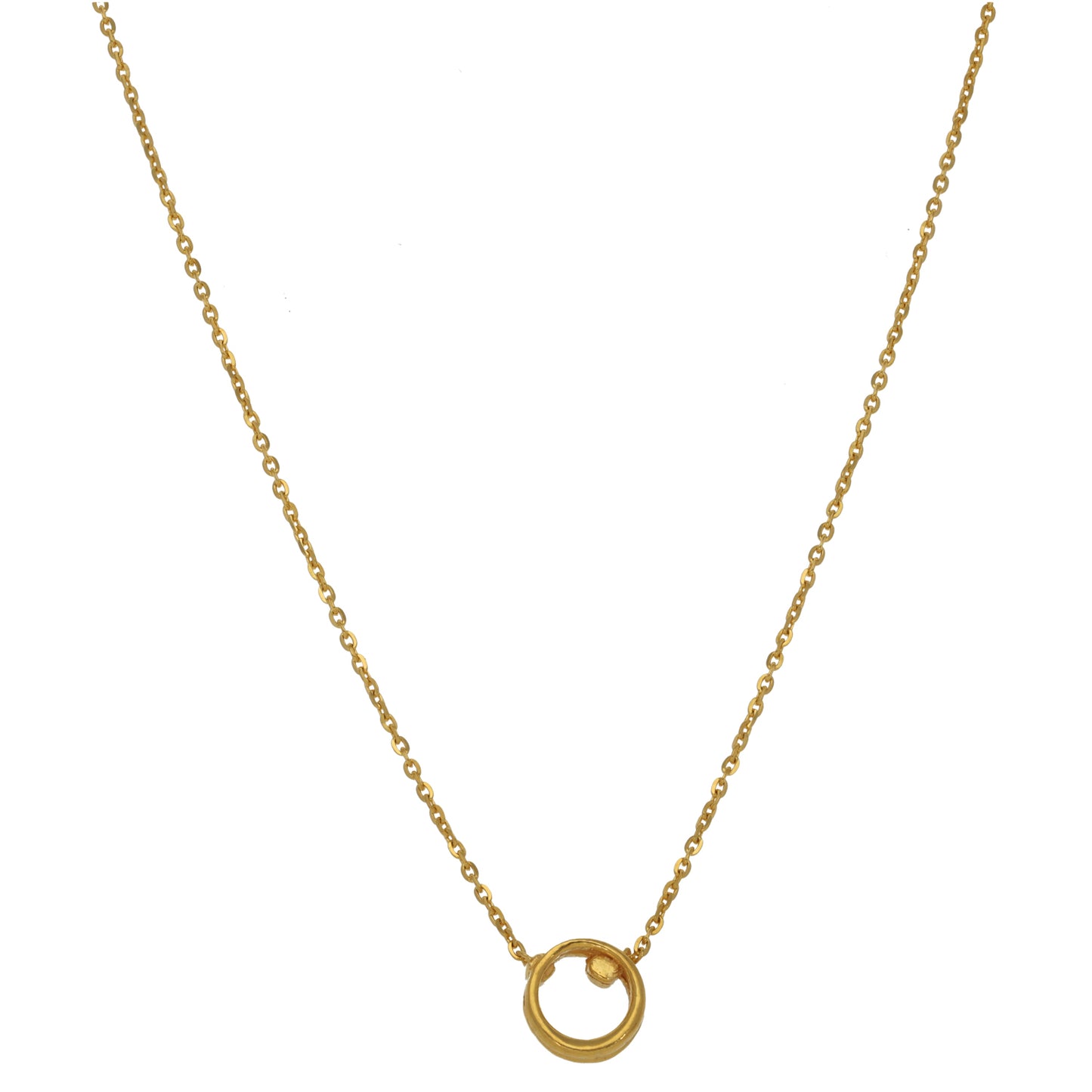 New 22ct Gold Circle Pendant Necklaces 16"