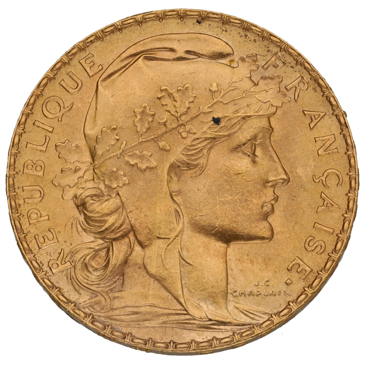 22ct Gold French 20 Francs Coin 1913