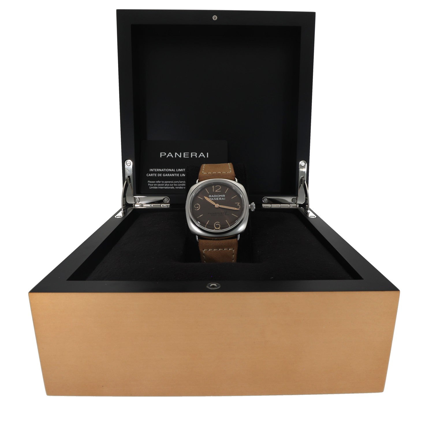 Panerai Radiomir Paneritsa PAM02020, brown dial, brown leather strap, limited edition watch 