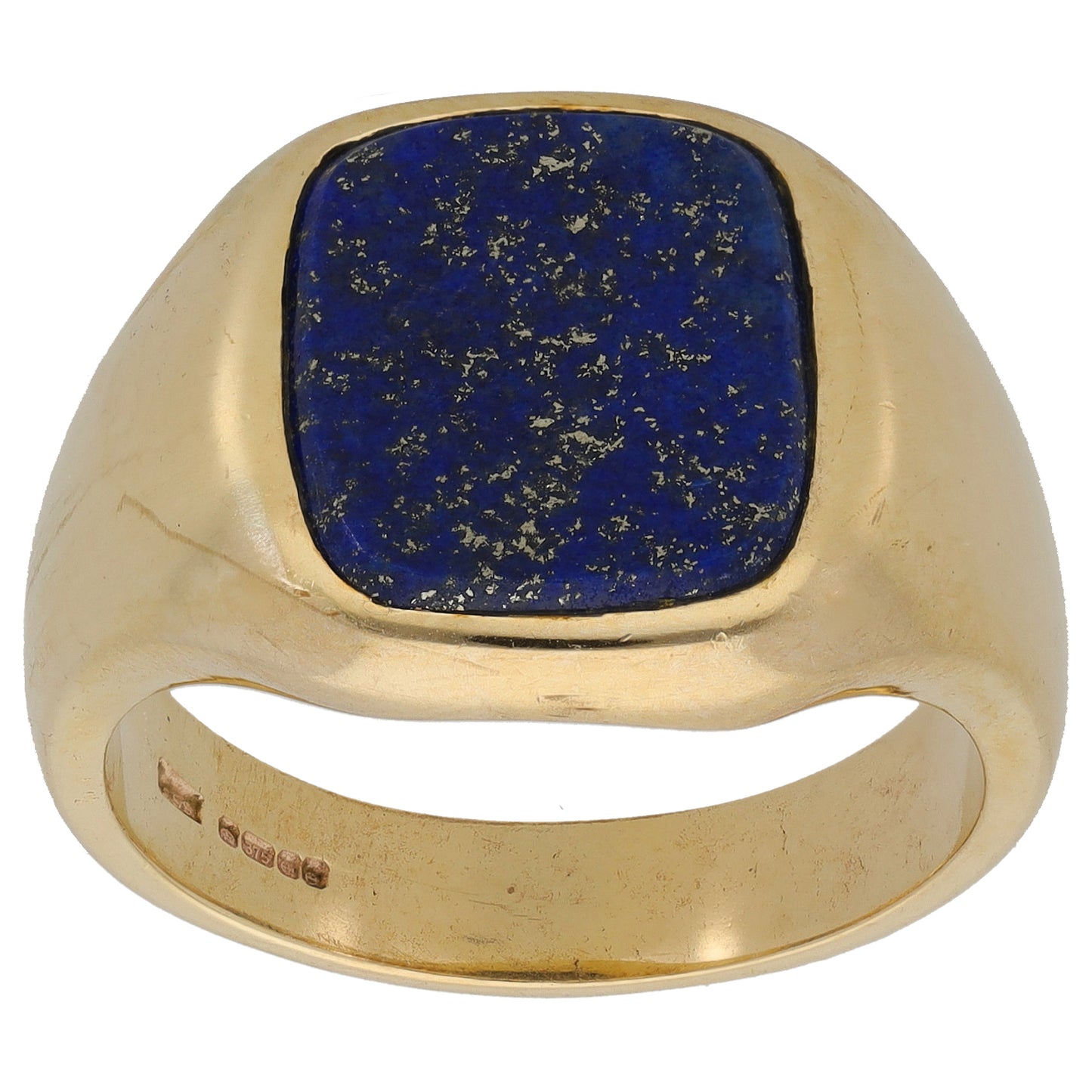 9ct Gold Lapis Lazuli Plain Signet Ring Size V