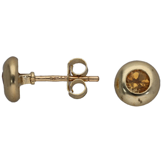 9ct Gold Citrine Single Stone Earring