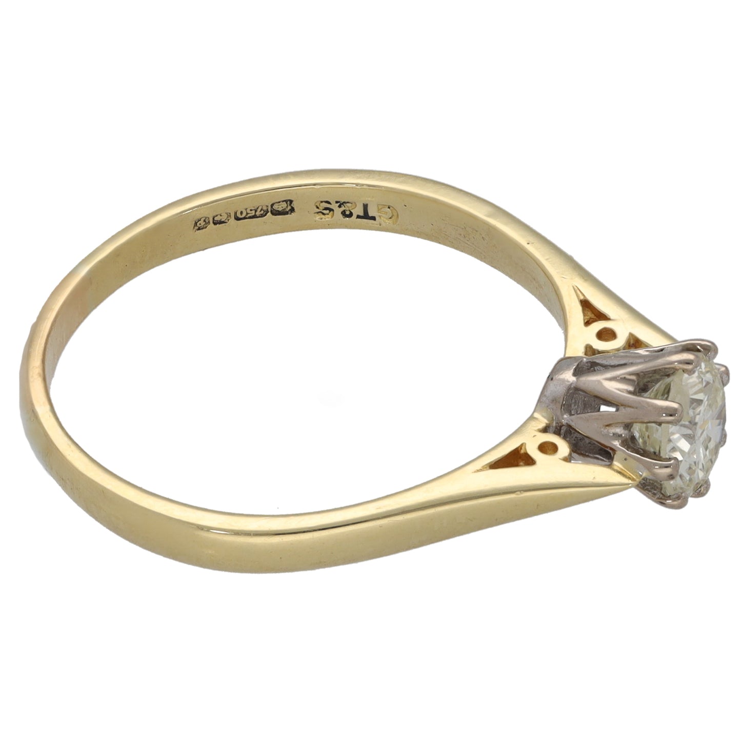 18ct Gold 0.55ct Diamond Solitaire Ring Size P
