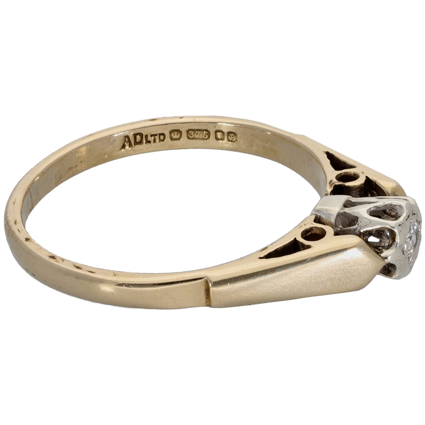 9ct Gold 0.05ct Diamond Solitaire Ring Size L