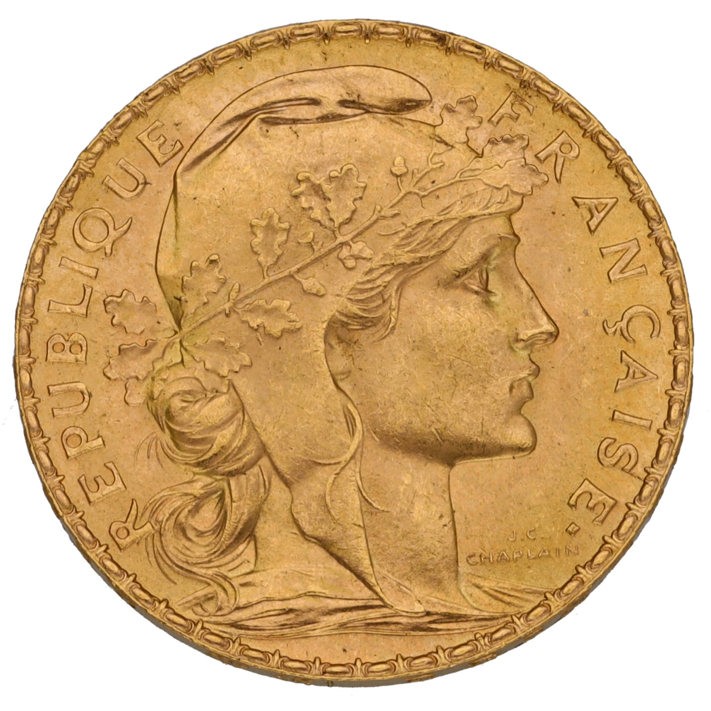 22ct Gold French 20 Francs Coin 1907