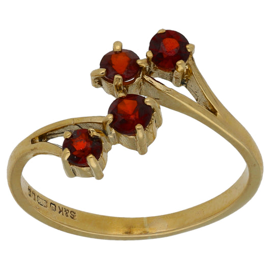 9ct Gold Garnet Dress/Cocktail Ring Size M