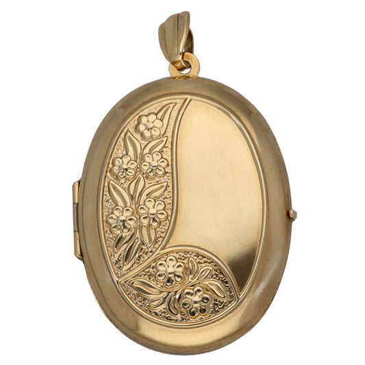 9ct Gold Patterned Locket Pendant