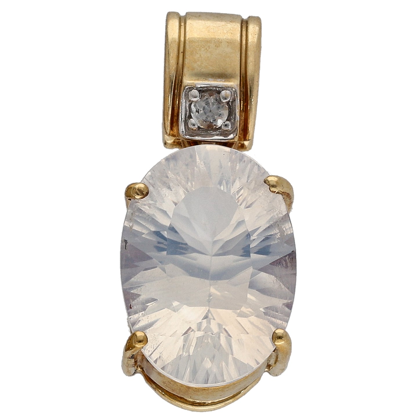9ct Gold Quartz & Sapphire Dress/Cocktail Pendant