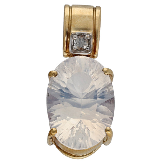 9ct Gold Quartz & Sapphire Dress/Cocktail Pendant