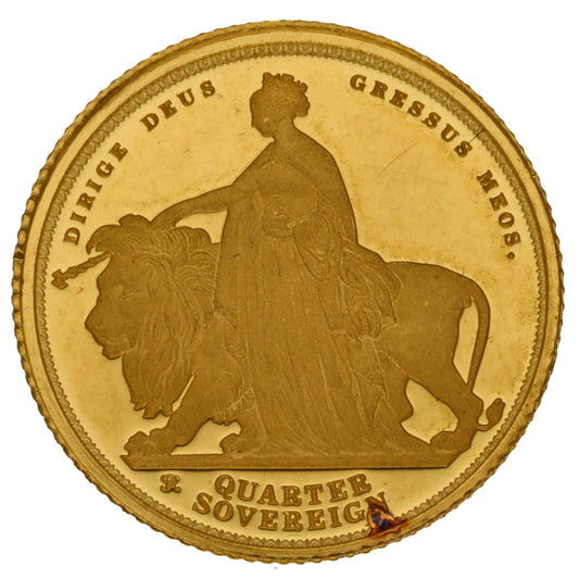 22ct Gold Queen Elizabeth II Quarter Sovereign Coin 2019