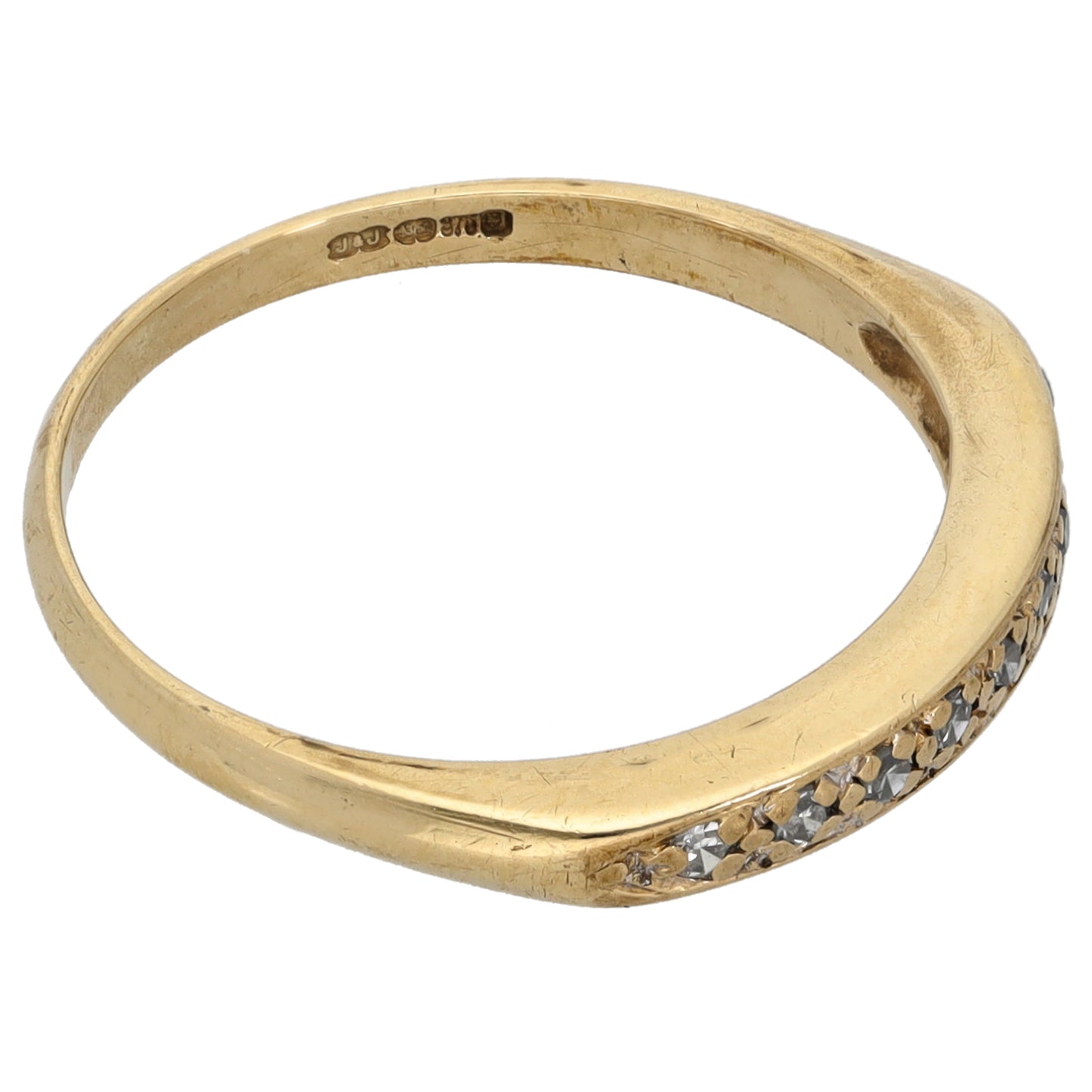 9ct Gold 0.09ct Diamond Half Eternity Ring Size O