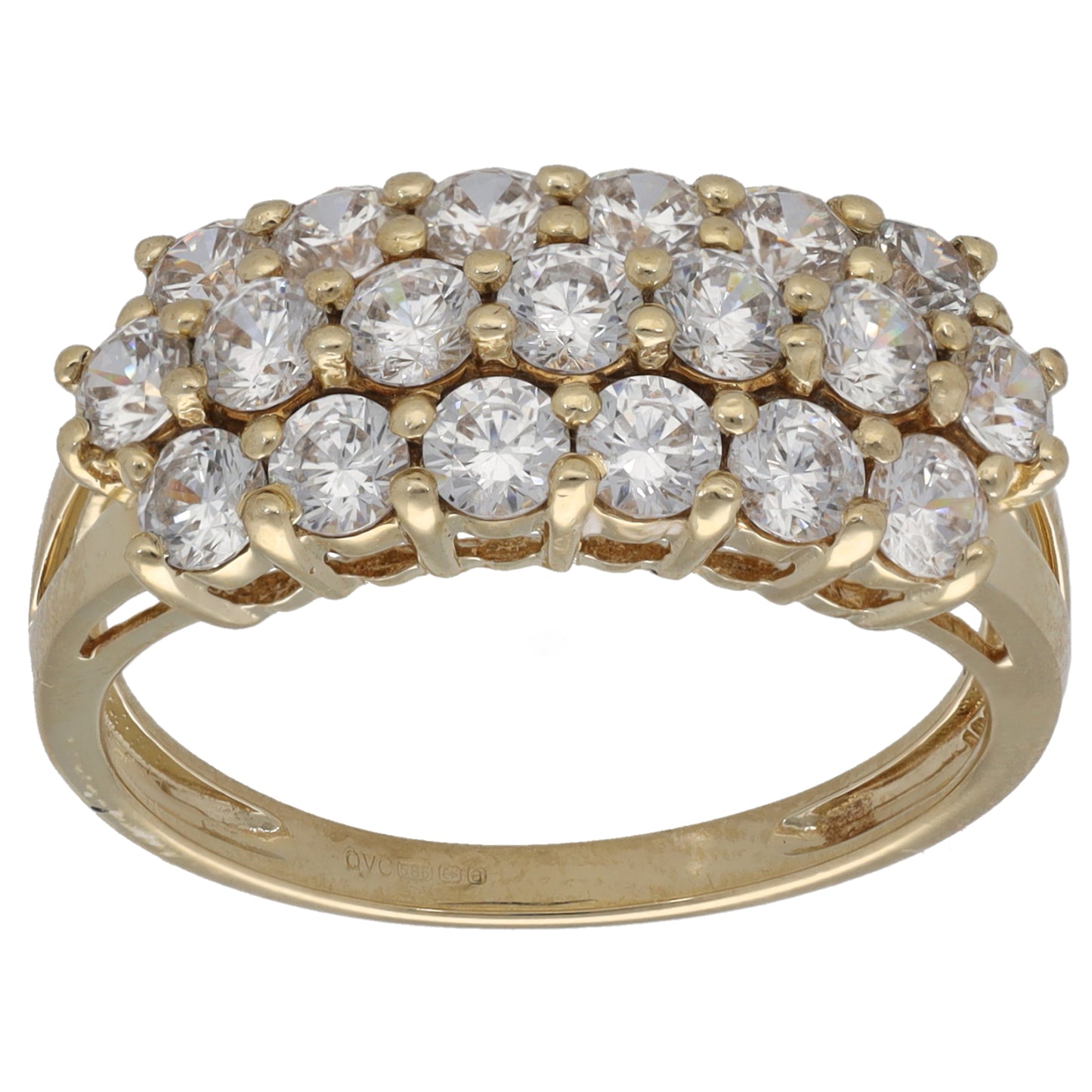 14ct Gold Cubic Zirconia Dress/Cocktail Ring Size Q