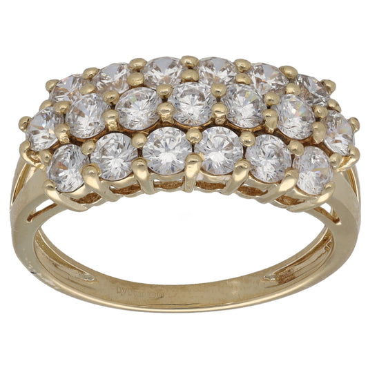 14ct Gold Cubic Zirconia Dress/Cocktail Ring Size Q