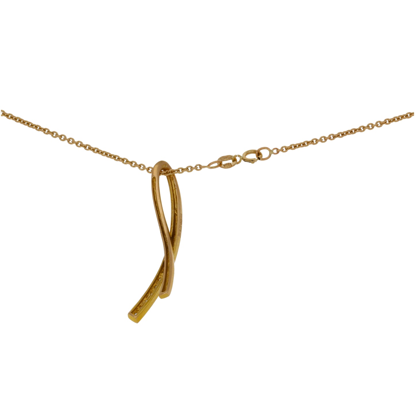 9ct Gold 0.09ct Diamond Dress/Cocktail Pendant With Chain