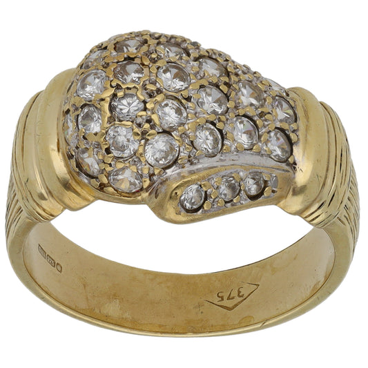 9ct Gold Cubic Zirconia Alternative Ring Size U