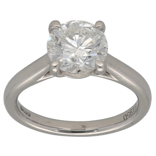 Platinum 2.02ct Diamond Solitaire Ring Size K