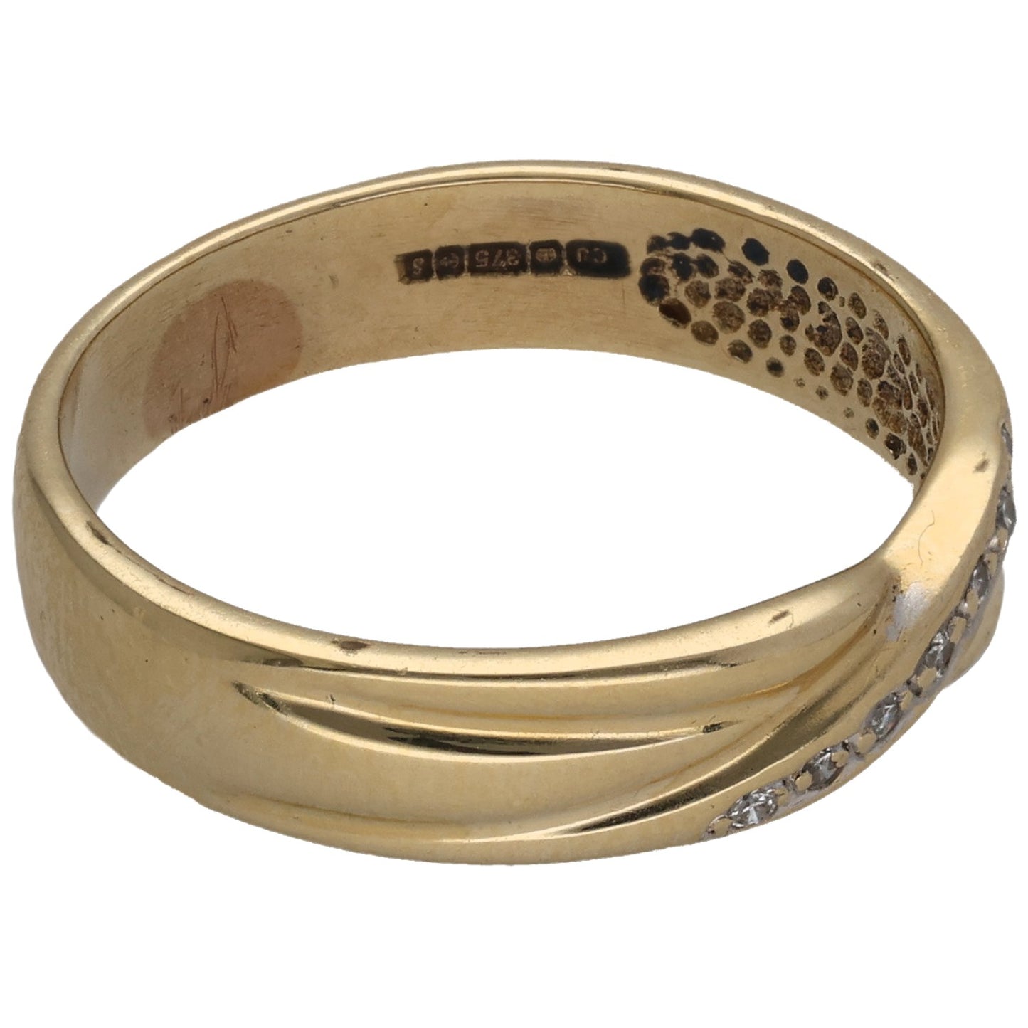 9ct Gold 0.07ct Diamond Half Eternity Ring Size P