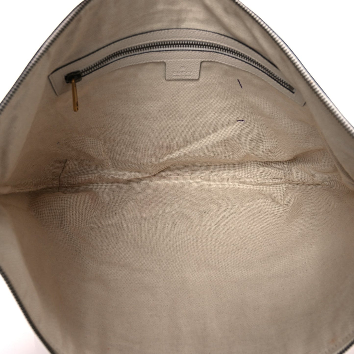 Gucci Grained Calfskin Logo Half Moon Hobo Bag - White