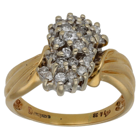 9ct Gold 0.47ct Diamond Cluster Ring Size K