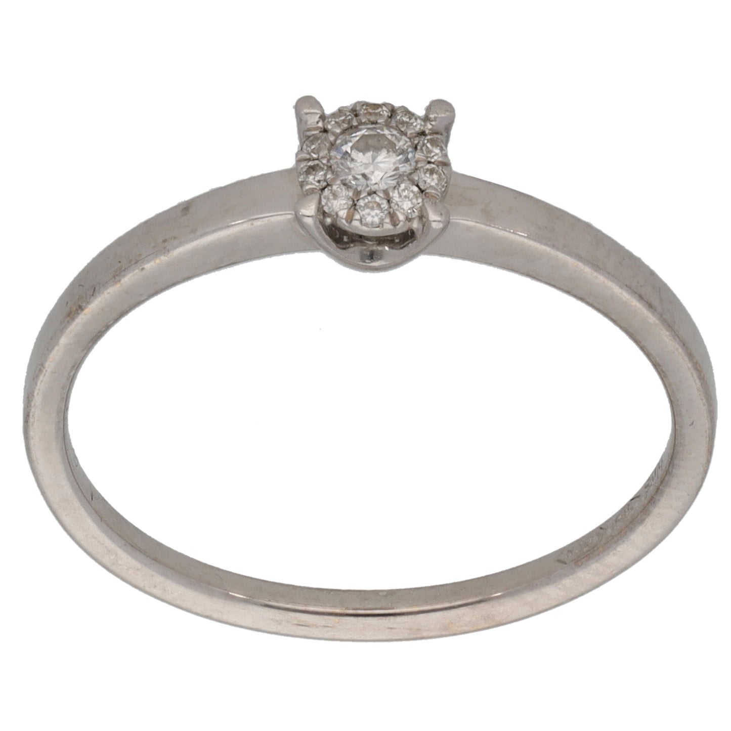 18ct White Gold 0.10ct Diamond Cluster Ring Size N